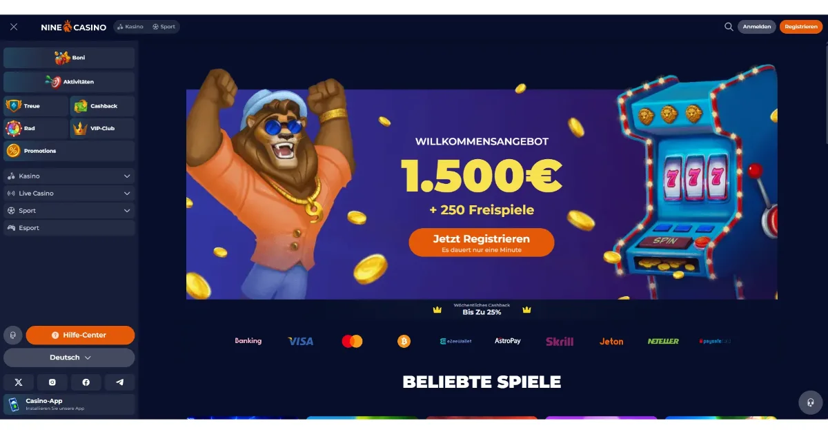 NineCasino Review Übersicht