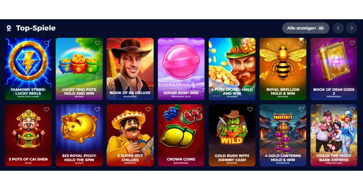 NineCasino Spiele und Anbieter