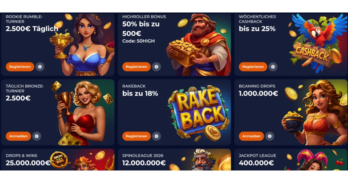 Einlösung von Promo Codes bei NineCasino