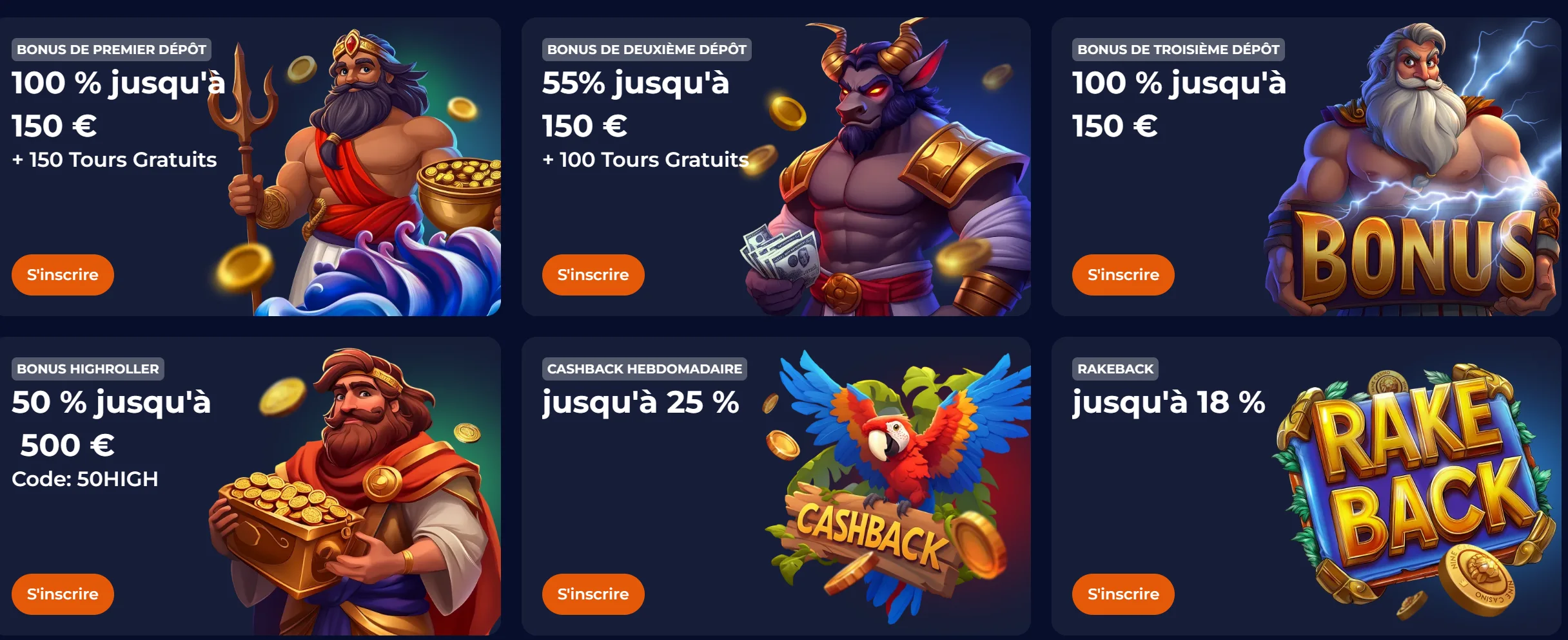 Console des codes promo NineCasino