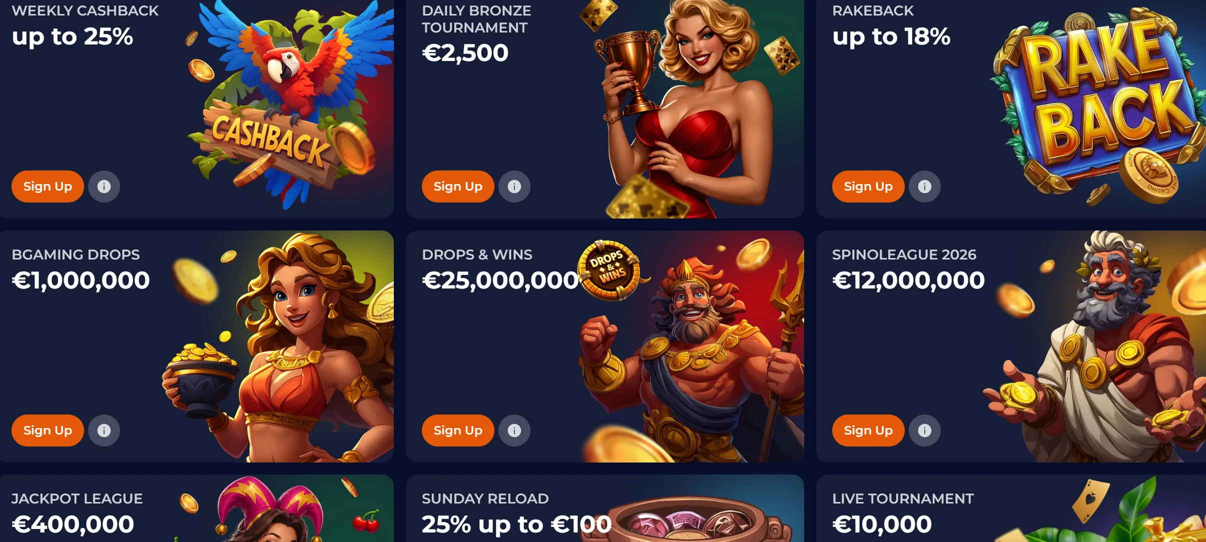 NineCasino welcome and reload bonus details