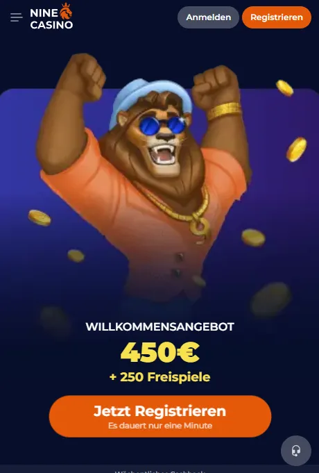 Mobile Nutzung von NineCasino