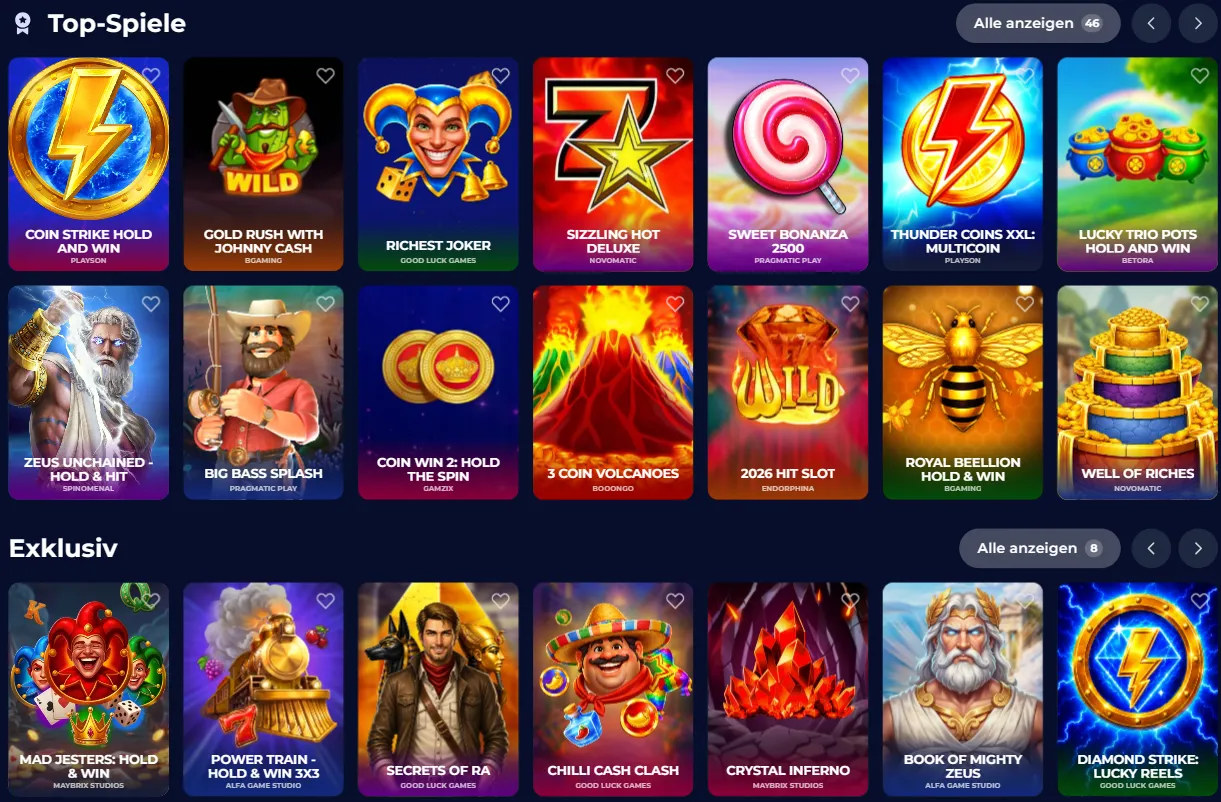 Casino-Spiele bei NineCasino