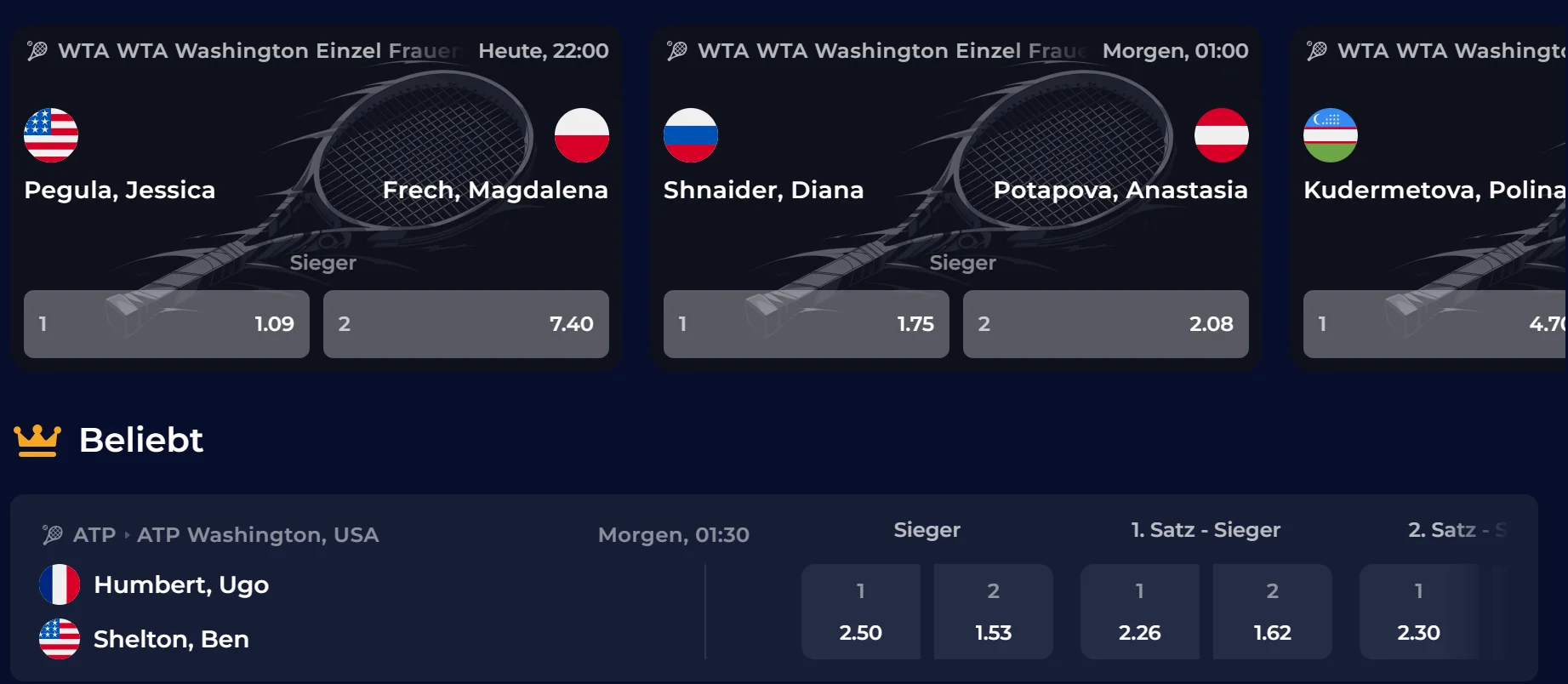 Sportmenü mit Eishockey, Handball und Volleyball bei NineCasino