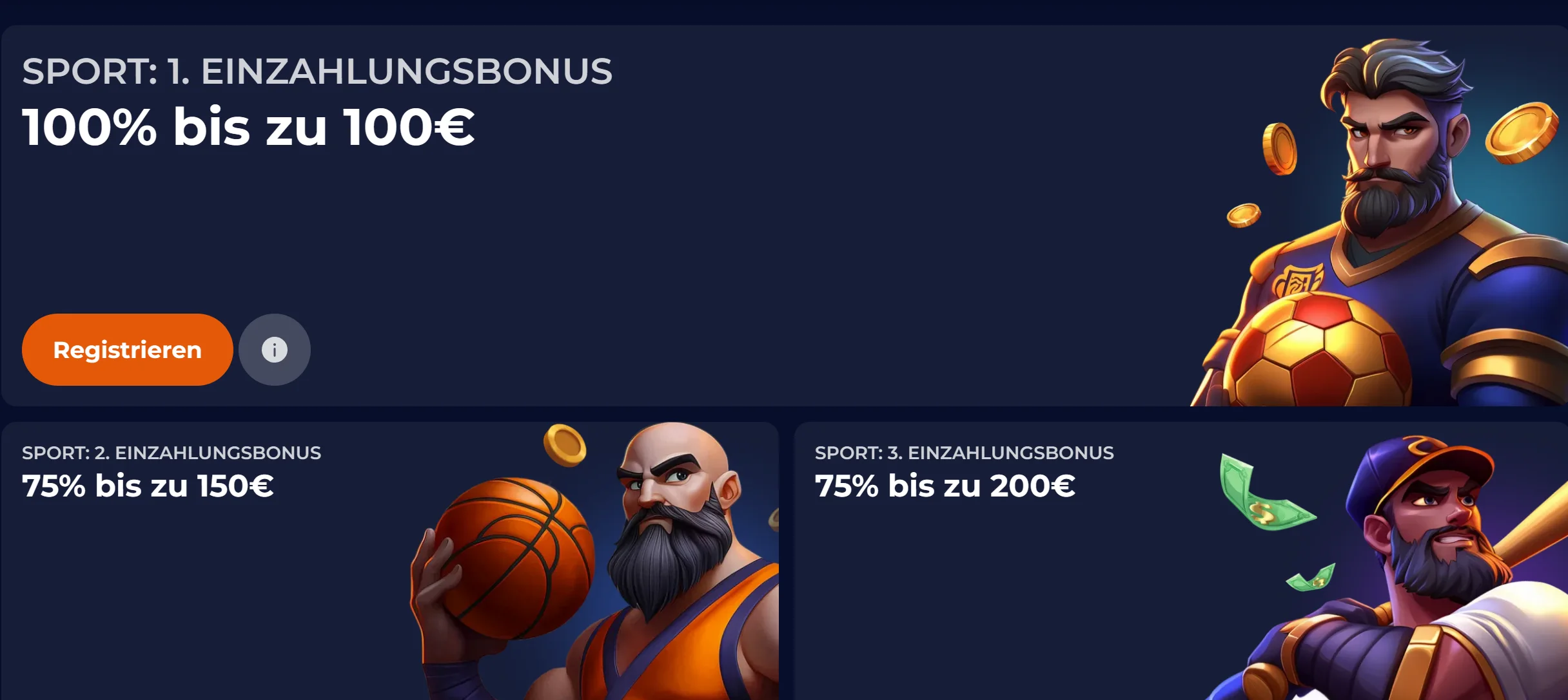 Sport-Willkommensbonus über drei Einzahlungen
