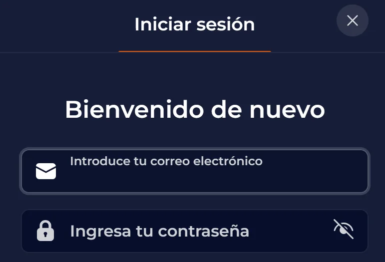 Pantalla de acceso a la cuenta de NineCasino