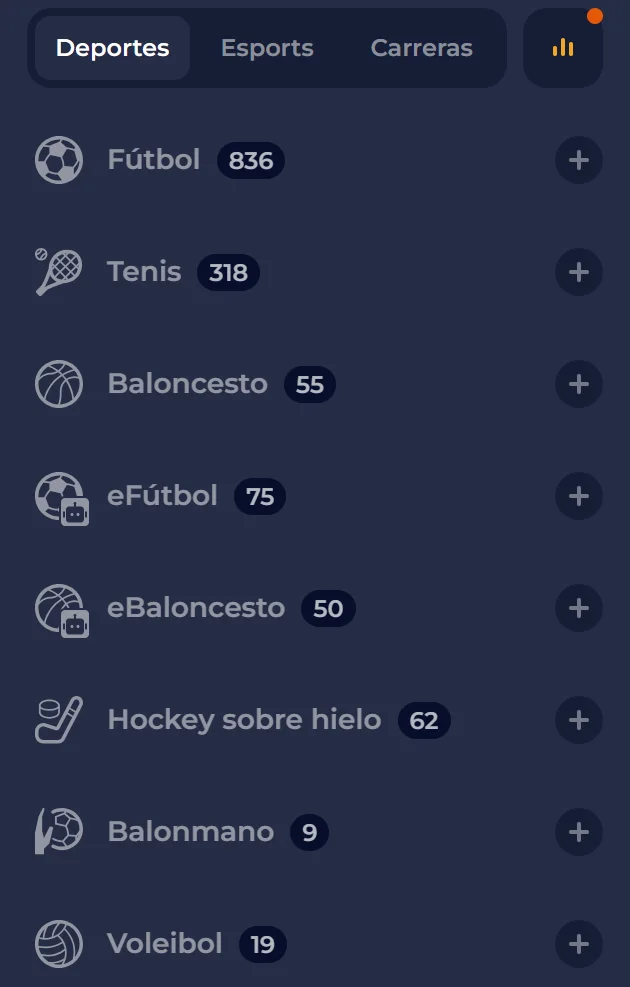 Boleto de apuestas de NineCasino