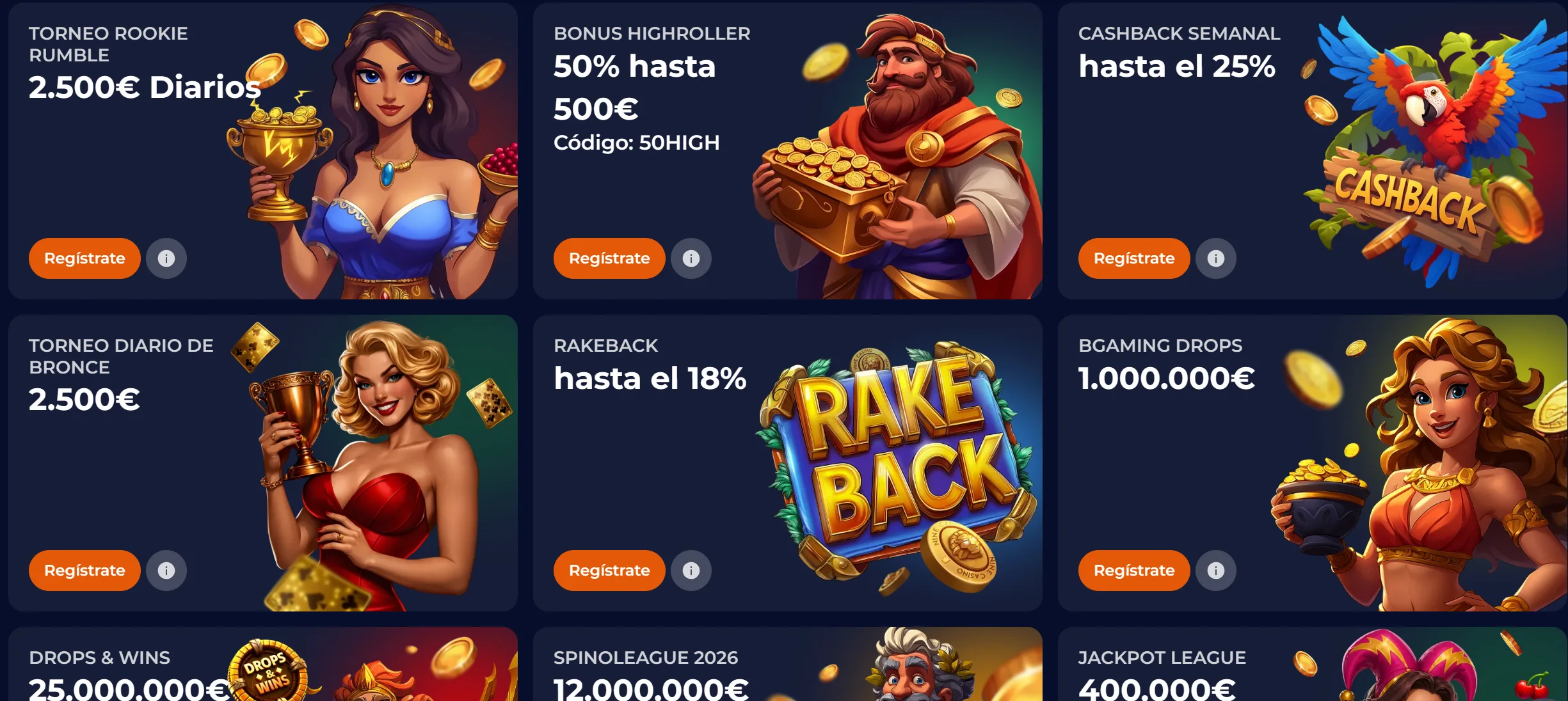 Ofertas de bienvenida y recarga de NineCasino