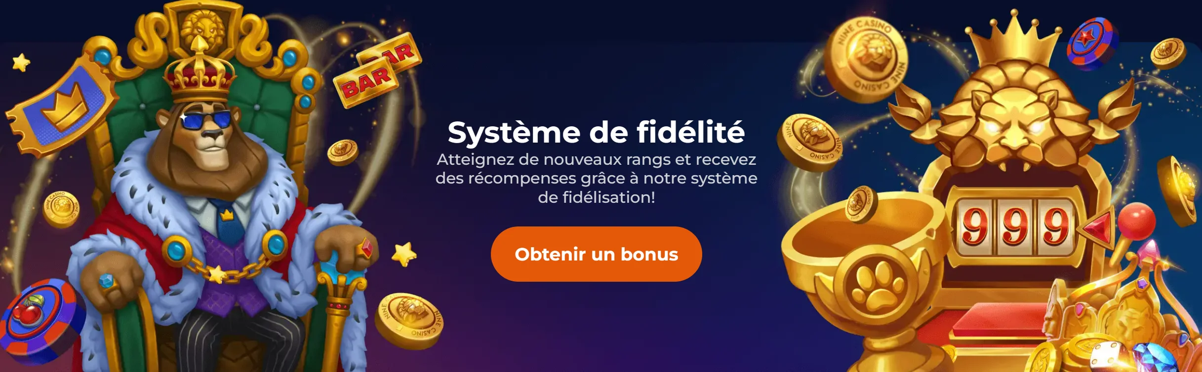 Cashback et recharges proposés par NineCasino