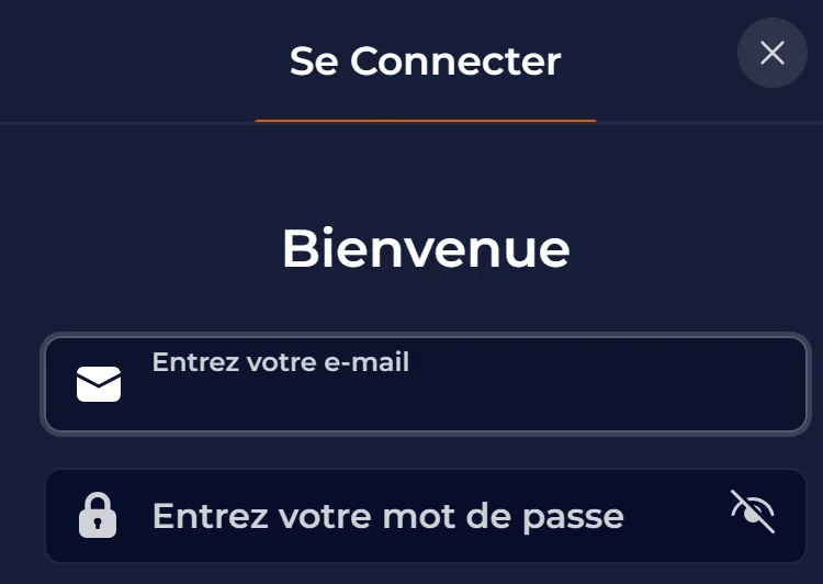 Écran de connexion au compte NineCasino avec assistance disponible