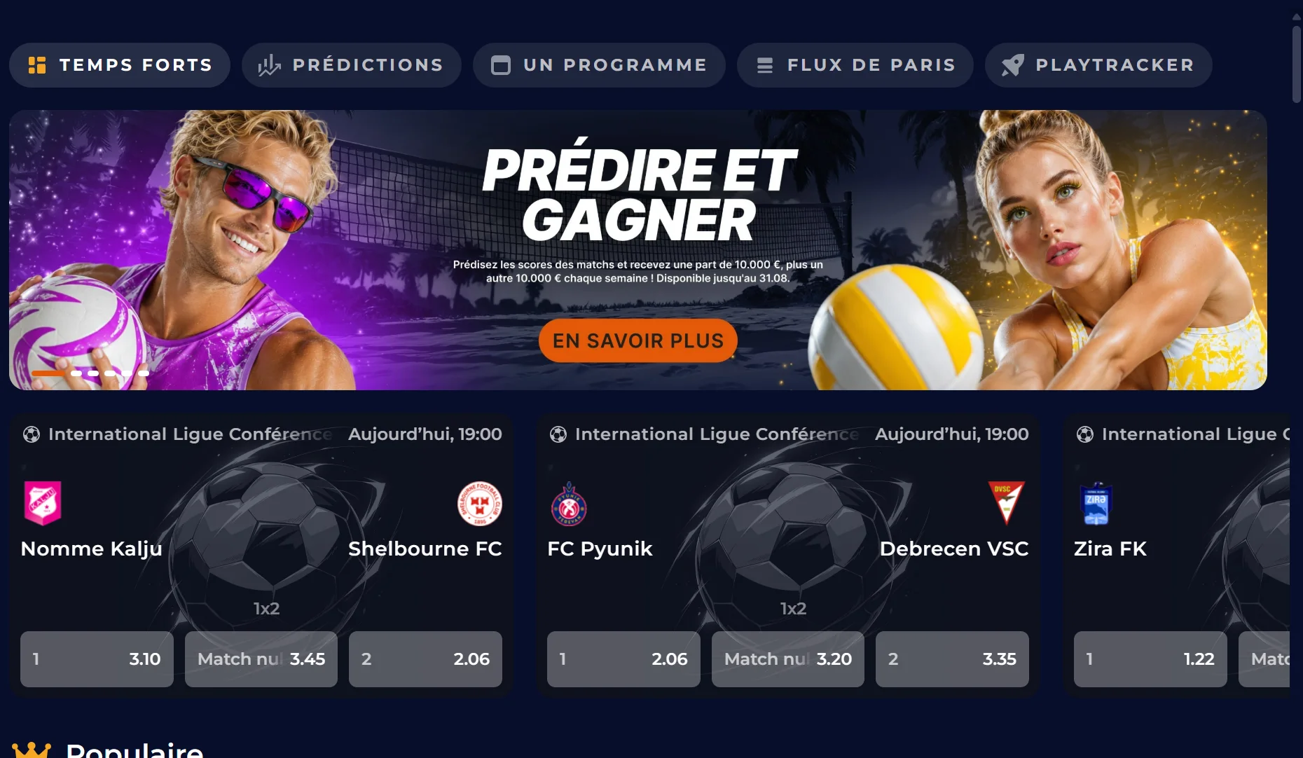 Aperçu des paris sportifs NineCasino