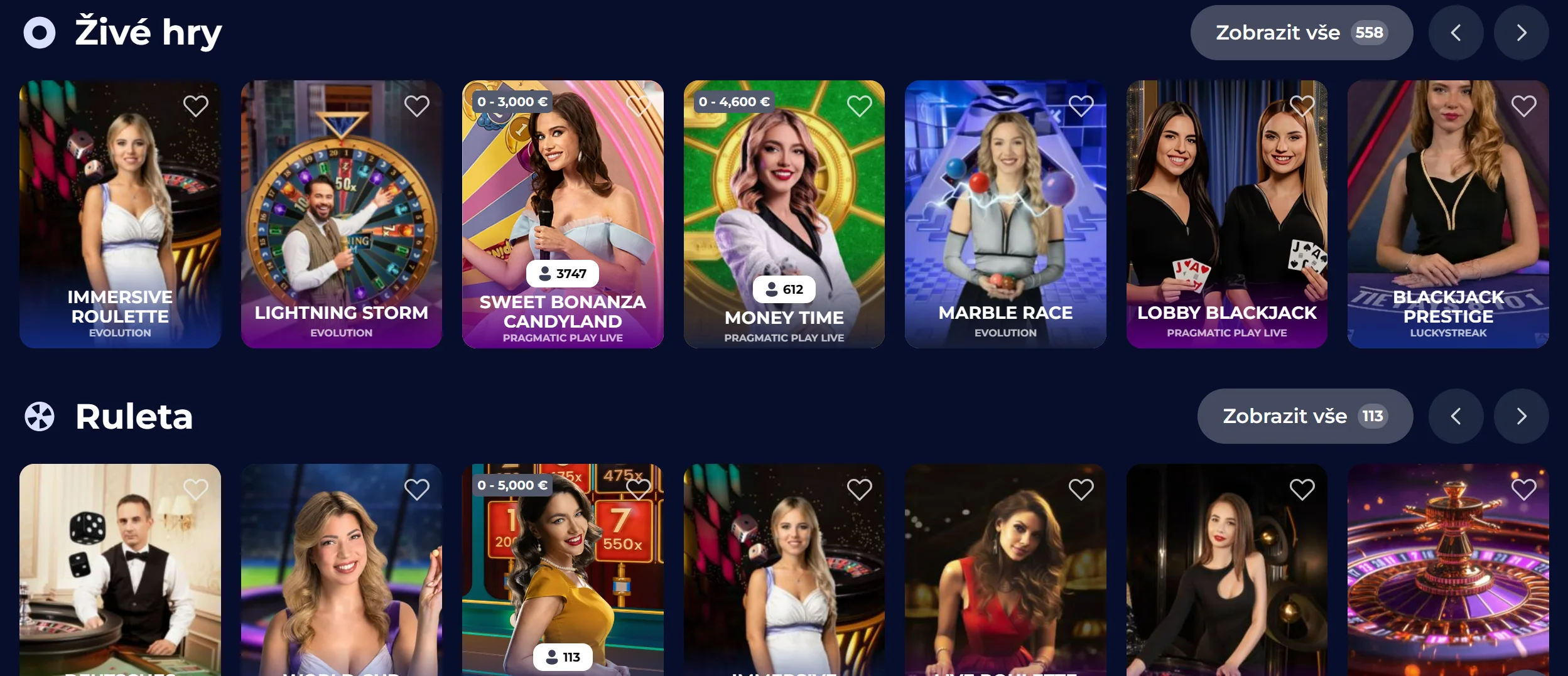 Navigation du lobby et catégories de jeux NineCasino