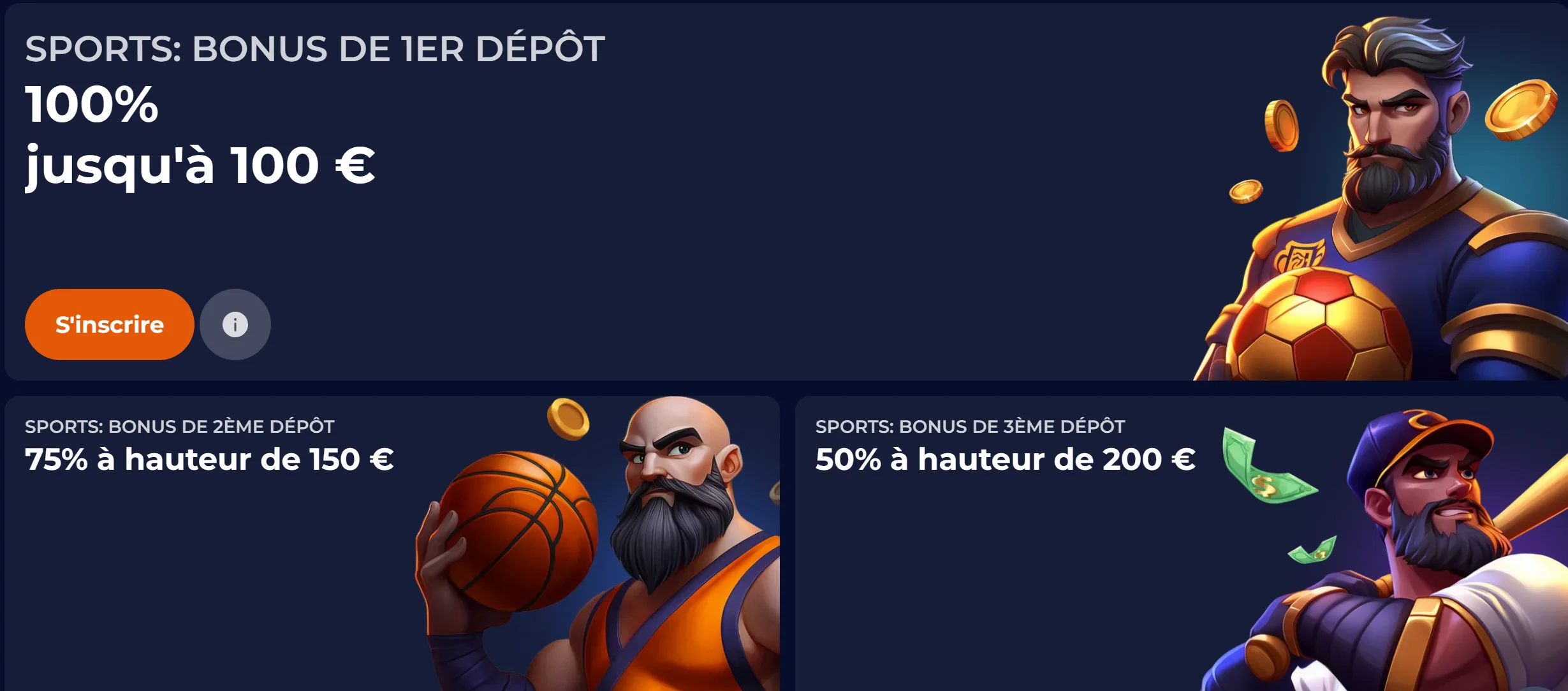 Bonus de bienvenue paris sportifs NineCasino