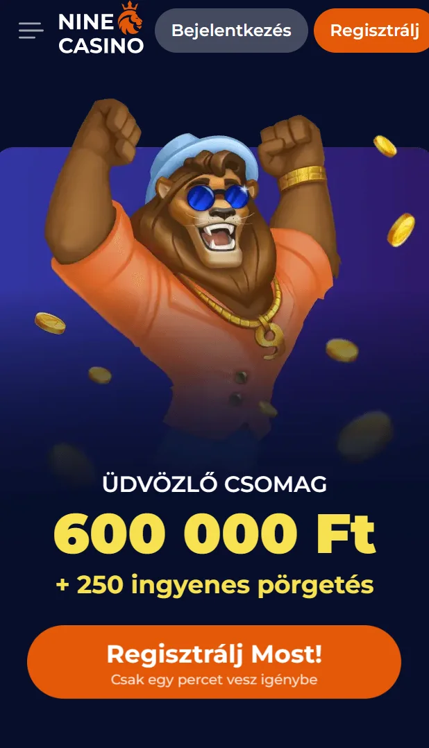 NineCasino játékok és sport mobil böngészőben