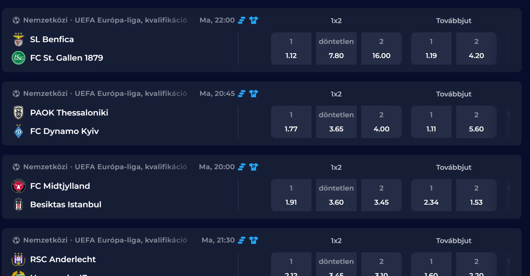 Cash Out opció megjelenítéskor
