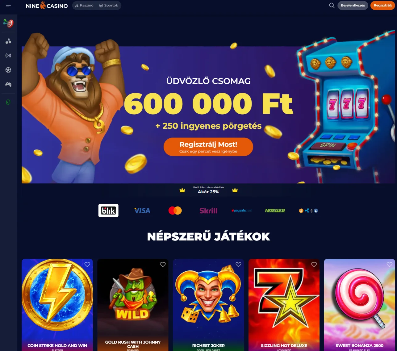 NineCasino áttekintő illusztráció