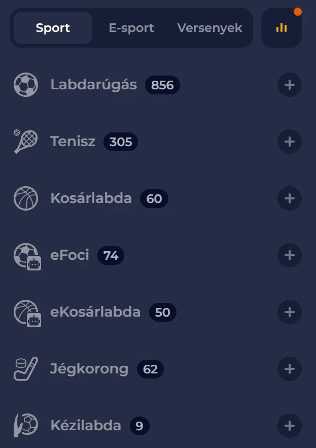 Fogadószelvény a kiválasztott tippekkel