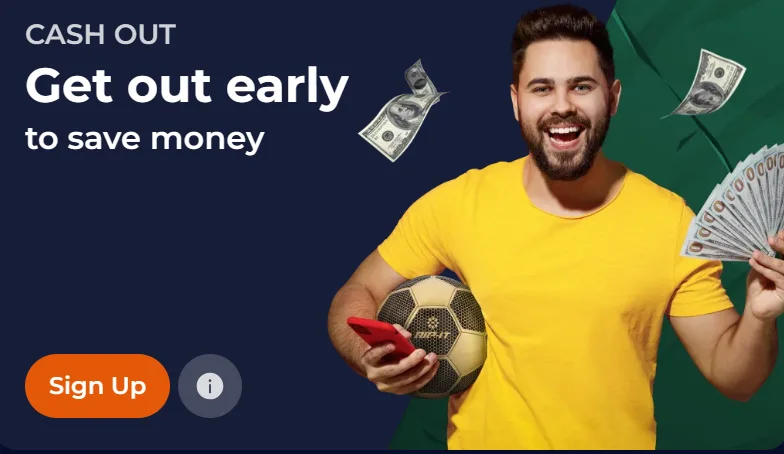 Cash Out option shown for an eligible bet