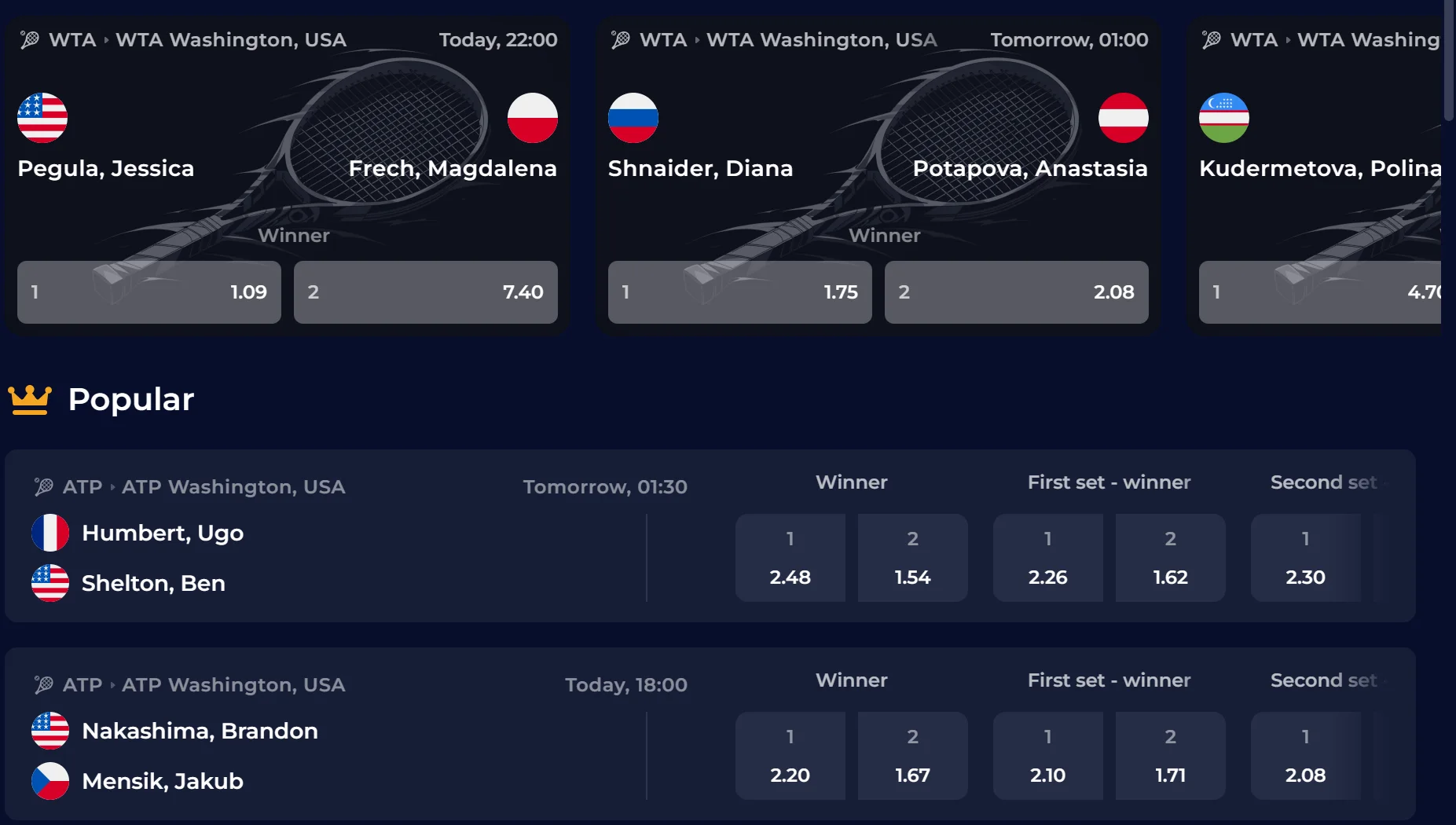 Floating bet slip for selected wagers
