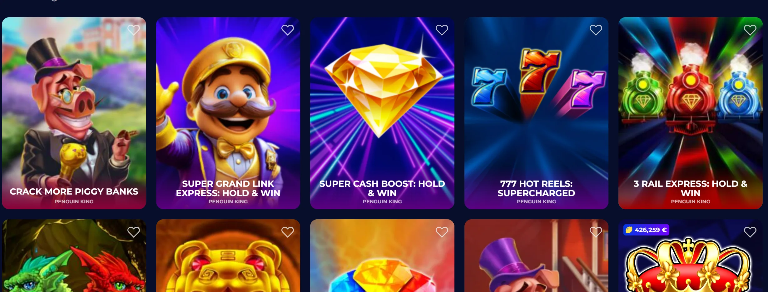 NineCasino jackpot and bonus buy categories