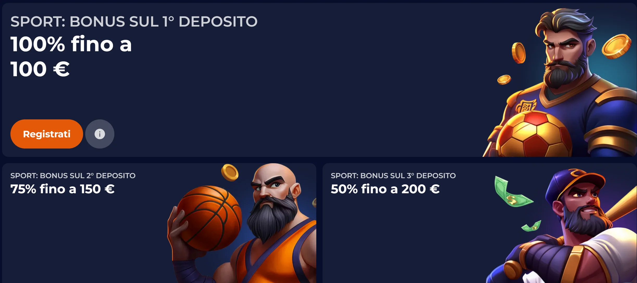 Bonus sportivo iniziale NineCasino