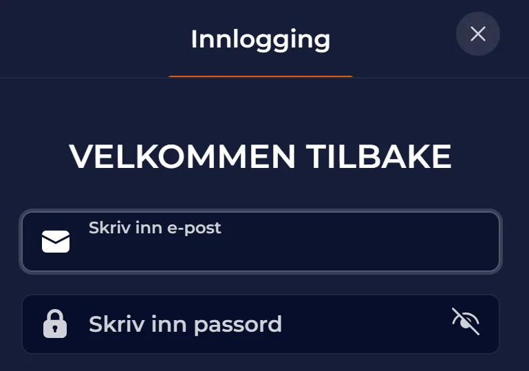 Illustrasjon av innlogging til NineCasino-konto på enhet