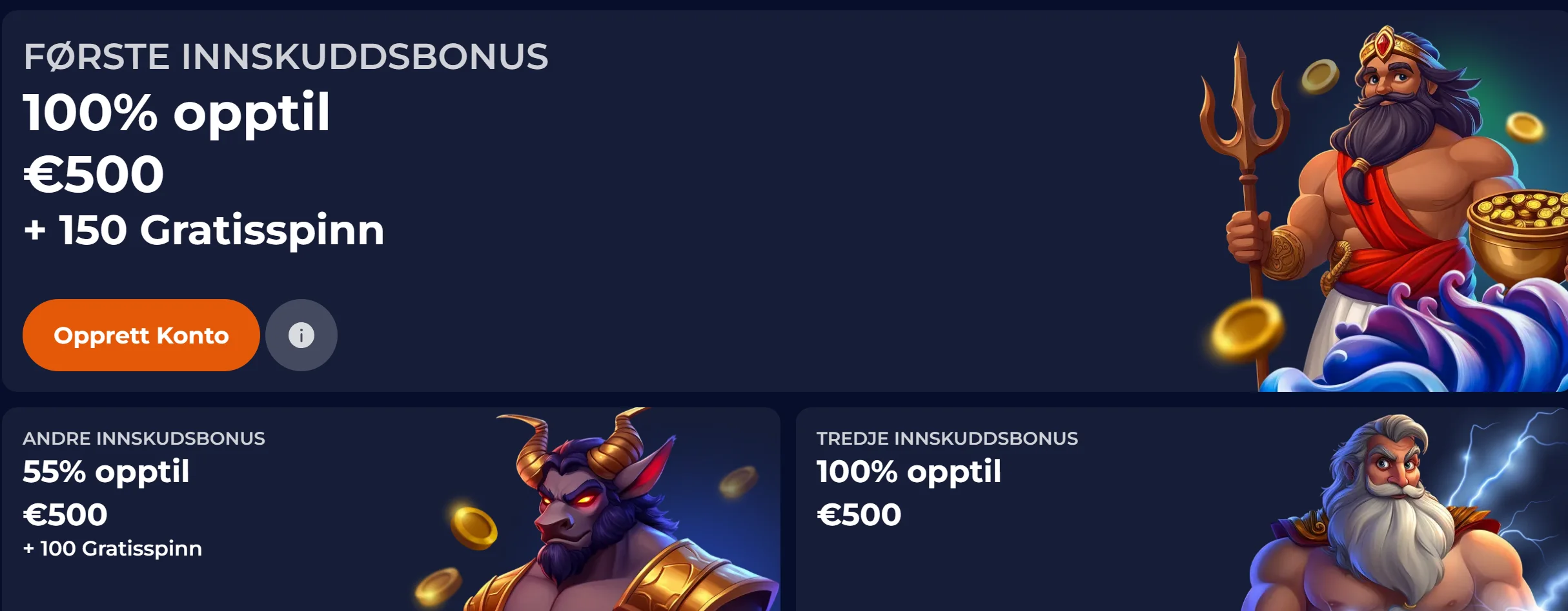 NineCasino-bonuser tilgjengelig direkte