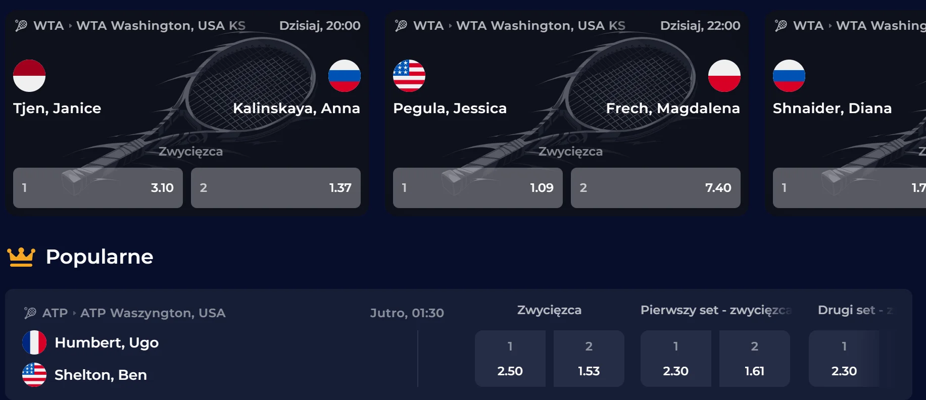 Oferta meczów i kursów sportowych