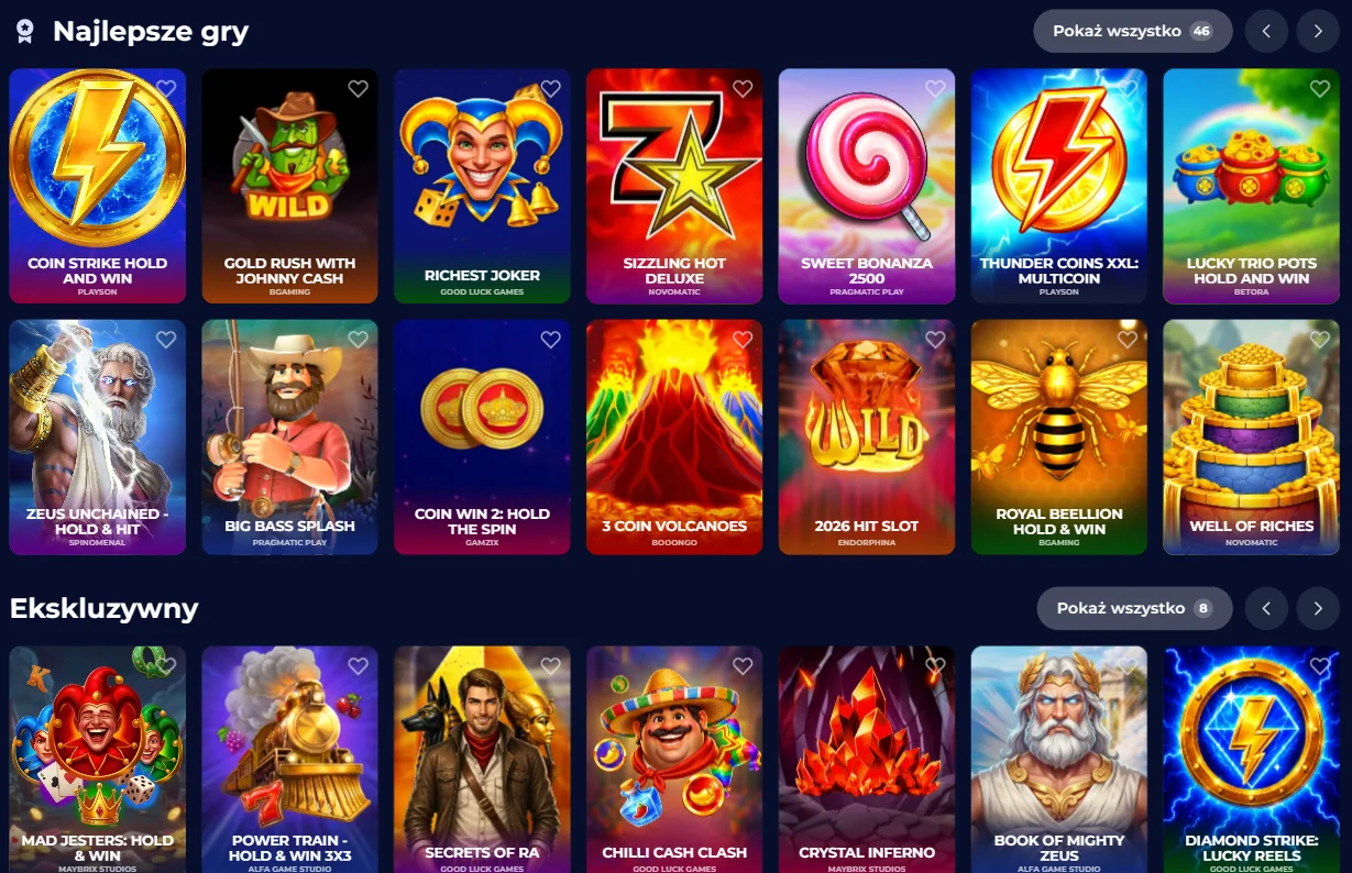 Gry dostępne w NineCasino