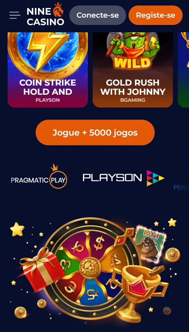 Acesso móvel ao NineCasino
