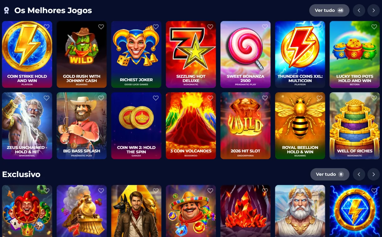 Jogos disponíveis no NineCasino