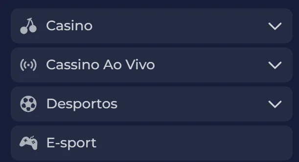 Área de apoio e funcionalidades da conta