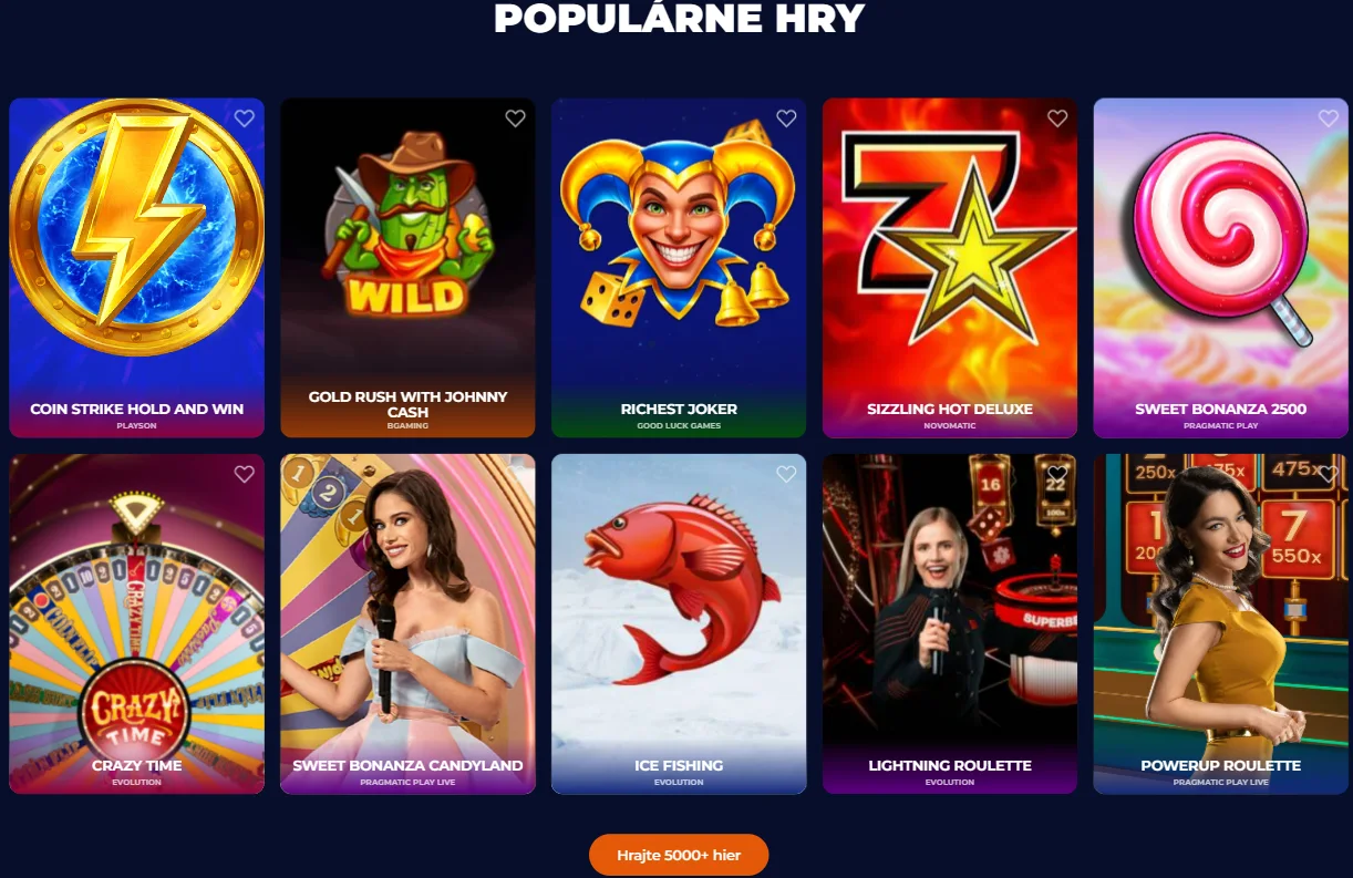 Bonusy, hry a platby NineCasino